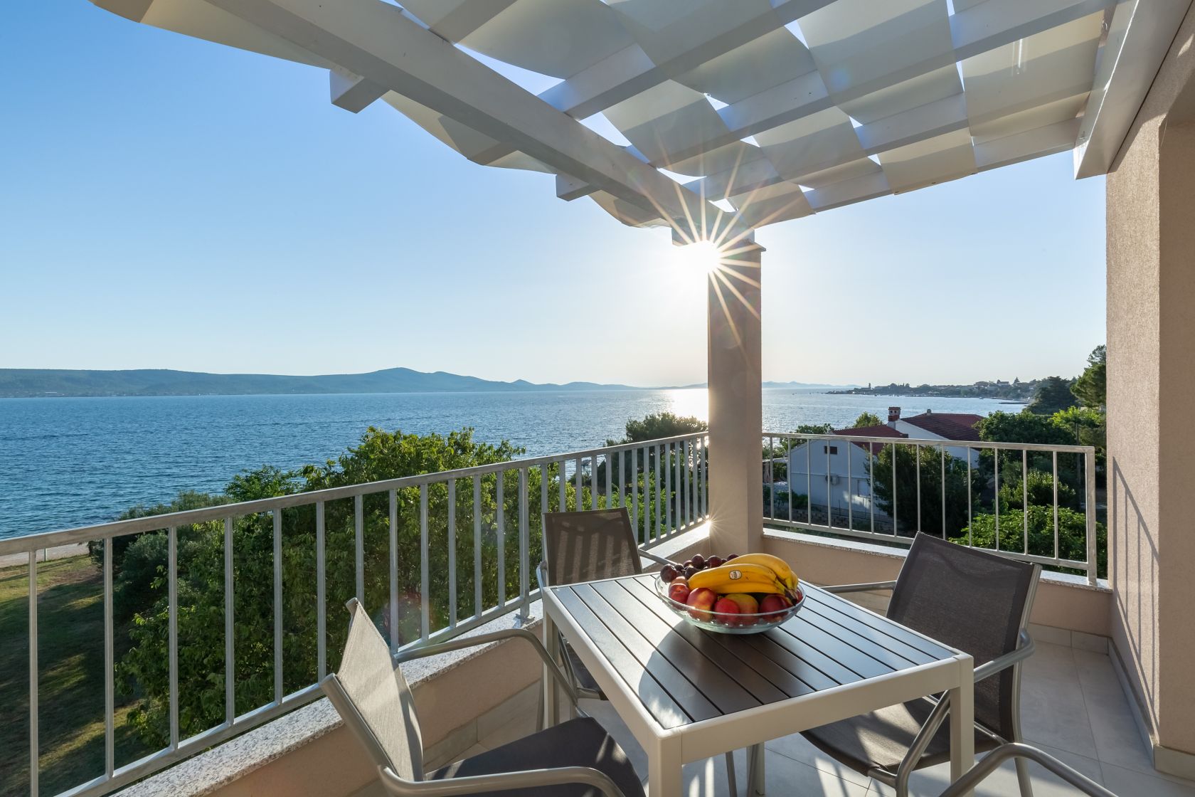 Villa Diana apartman 4 — balkon s panoramskim pogledom na Jadran
